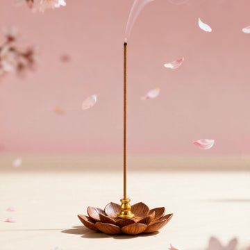 Handcrafted peach blossom incense by Lingdao, inspired by the Fox Fairy myth. Pink smoke drifts through soft petals, symbolizing charm, love, and awakening energy.
